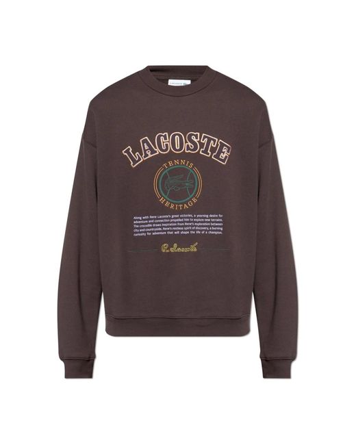 Lacoste Hoodies & Sweatvesten ,Bruin ,Katoen Sweatshirts & Hoodies in het Brown voor heren
