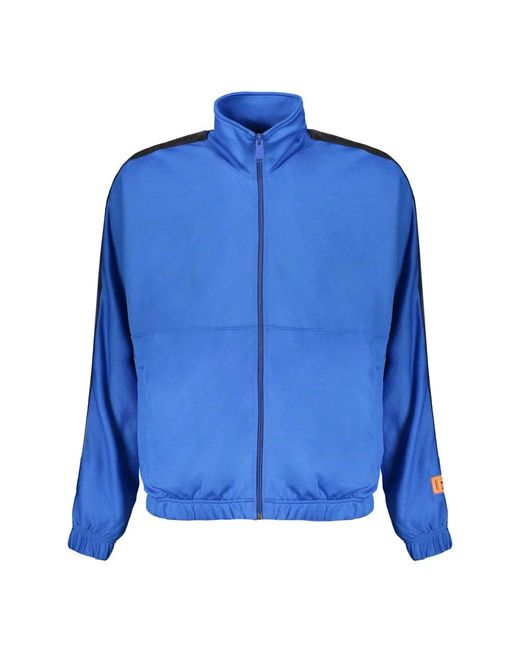 Heron Preston Hoodies & Sweatvesten ,Blauw ,Katoen Full-Zip Techno Fabric Sweatshirt in het Blue voor heren