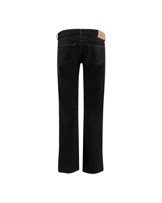 Isabel Marant Zwarte Broek Met Leren Logolabel in het Black
