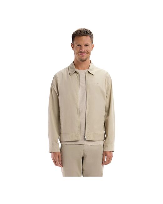 Eden Park Jassen ,Grijs ,Katoen Stretch Katoenen Gabardine Blouson Met Rits in het Natural voor heren