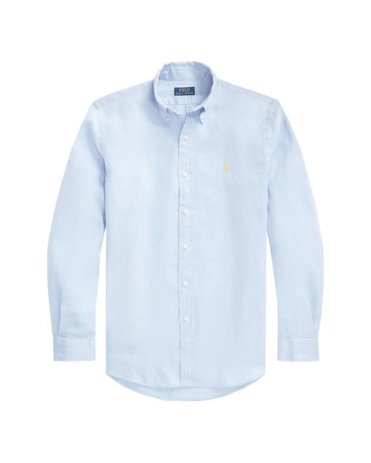 Ralph Lauren Leinen button-down hemd in Blue für Herren