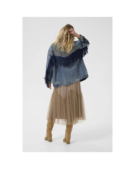 Cream Blue Denim Jackets