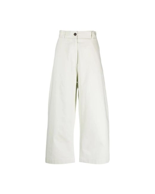 Studio Nicholson White Wide Trousers