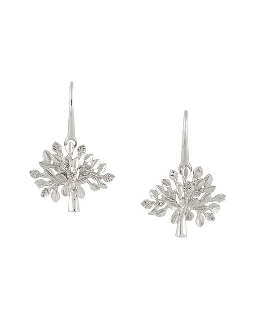 Mulberry Metallic Tree Dropped Earrings