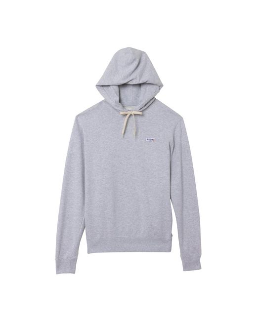 Autry Hoodies & Sweatvesten ,Grijs ,Katoen Cotton Hoodie in het Blue