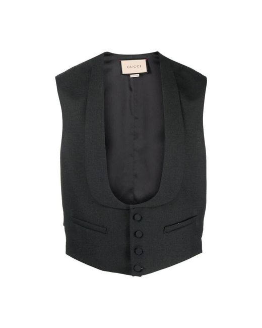 Gucci Black Wool Formal Vest Gilet for men