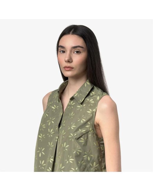 K-Way Green Sleeveless Tops