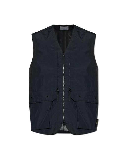 Stone Island Blue Vests for men