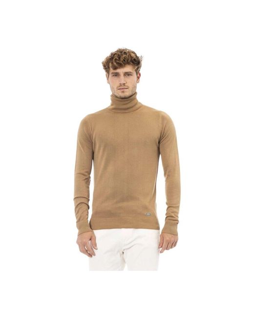 Baldinini Trendiger strickpullover mit monogramm-detail in Natural für Herren