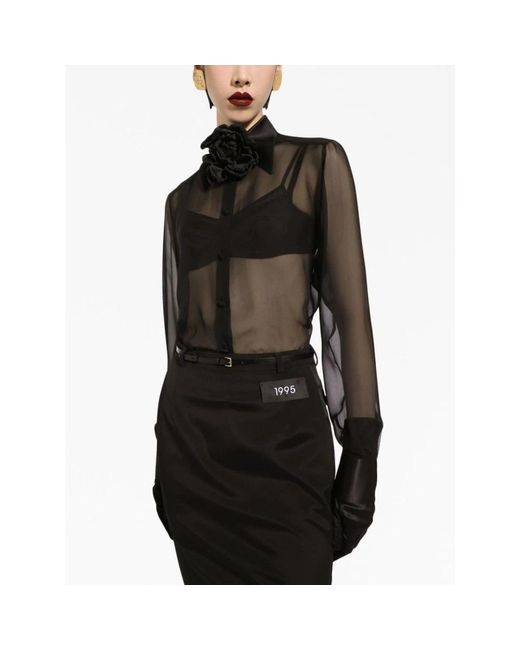 Dolce & Gabbana Black Silk Chiffon Shirt