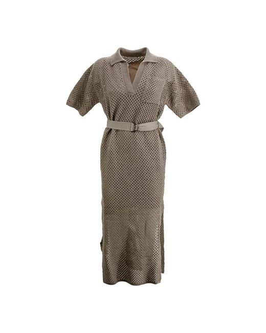 Brunello Cucinelli Natural Knitted Dresses