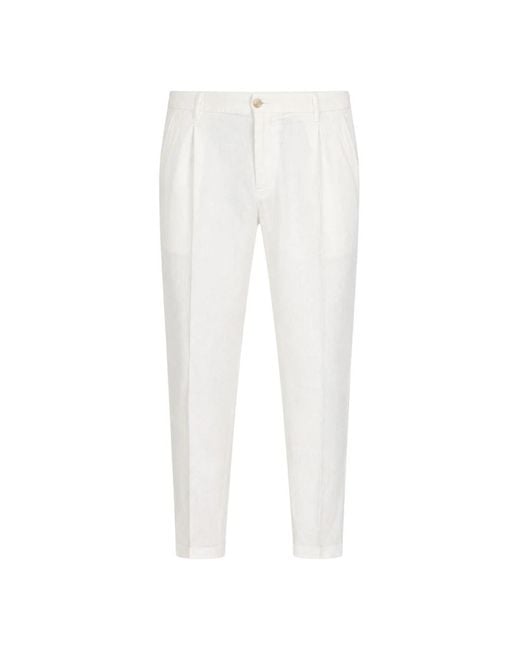 BRIGLIA White Cropped Trousers for men