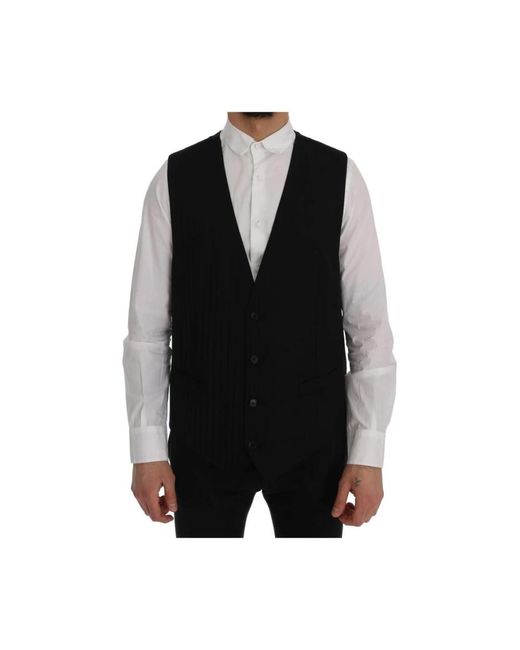 Suit Vests di Dolce & Gabbana in Black da Uomo