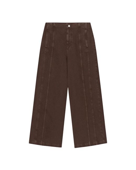 Wide Trousers Aeron en coloris Brown