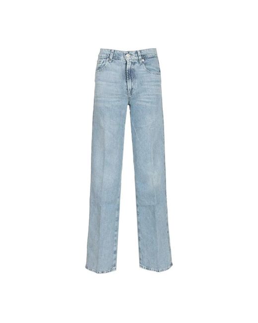 7 For All Mankind Blue Straight Jeans
