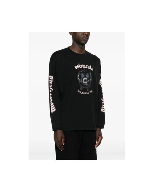 Vetements Black Long Sleeve T-Shirts for men