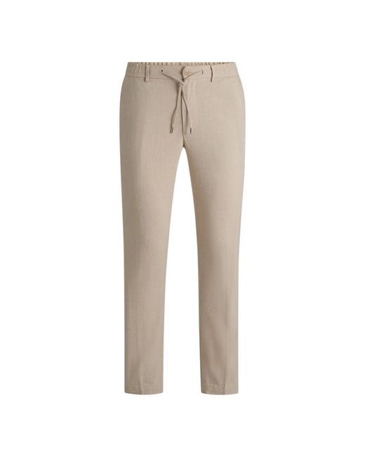 Boss Leinenmischung Hose Mit Schmalem Bein in Natural für Herren