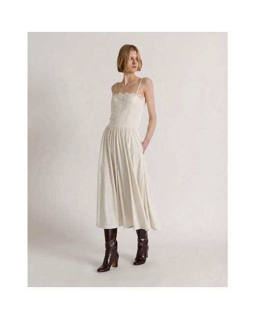 Alberta Ferretti Top Met Kanten Inzetstukken in het White