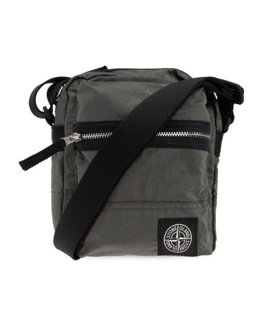 Stone Island Black Messenger Bags for men