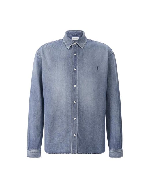Saint Laurent Blue Denim Shirts for men