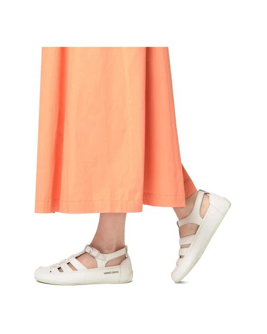 Candice Cooper White Flat Sandals