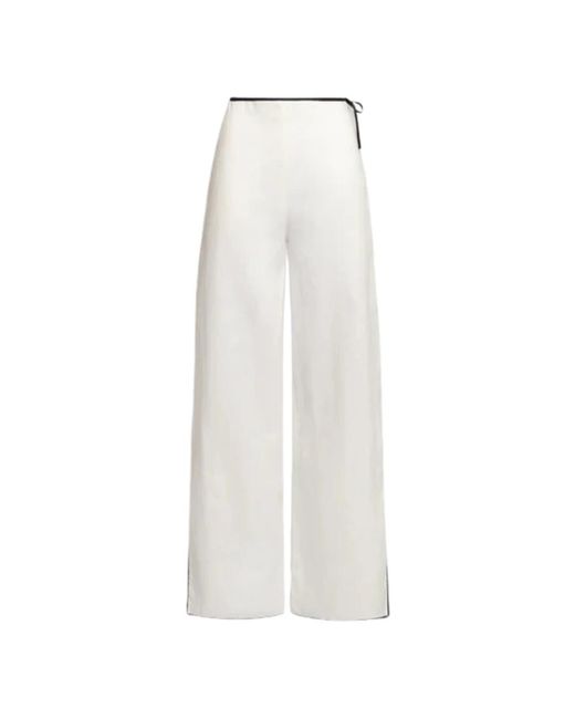 WEILI ZHENG White Wide Trousers