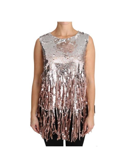 Dolce & Gabbana Pink Sleeveless Tops