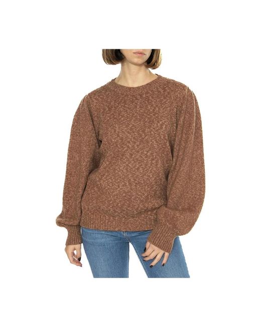 Round-Neck Knitwear Minimum de color Brown