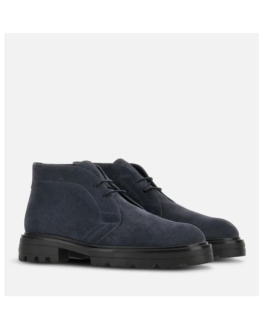 Hogan Blue Lace-Up Boots for men