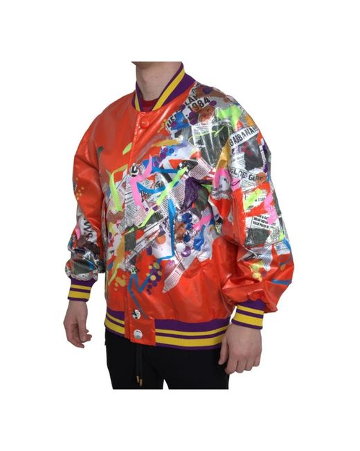 Dolce & Gabbana Red Bomber Jackets for men