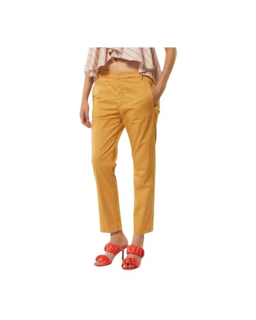 Straight Trousers Dondup de color Orange