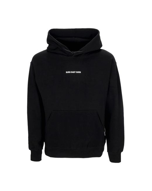 Propaganda Hoodies & Sweatvesten ,Zwart ,Katoen Zwarte Lichtgewicht Hoodie Met Ribbels in het Black voor heren