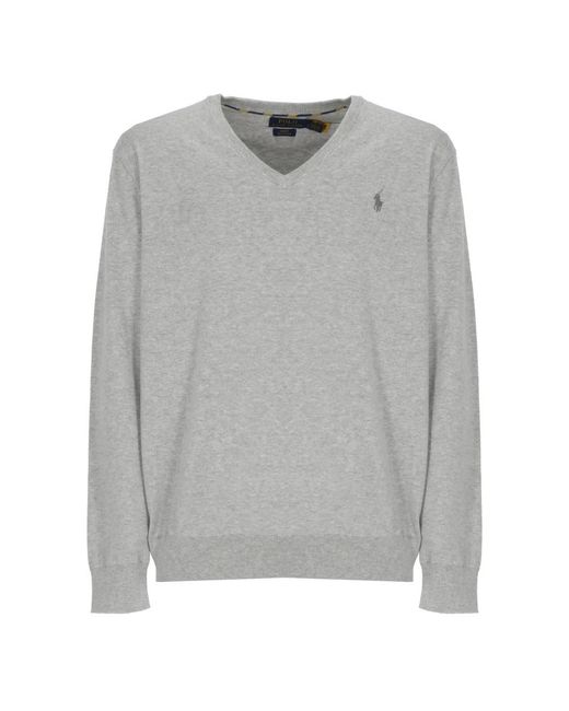 Ralph Lauren Gray V-Neck Knitwear for men