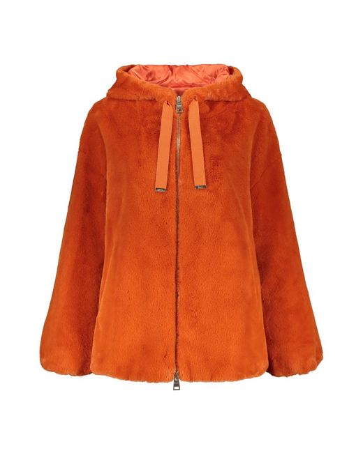 Herno Orange Faux Fur & Shearling Jackets