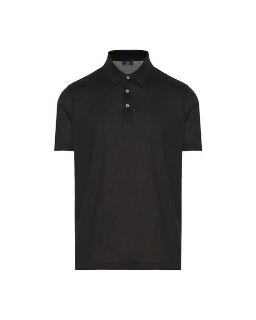 Polo shirt in seta di lusso di Barba Napoli in Black da Uomo