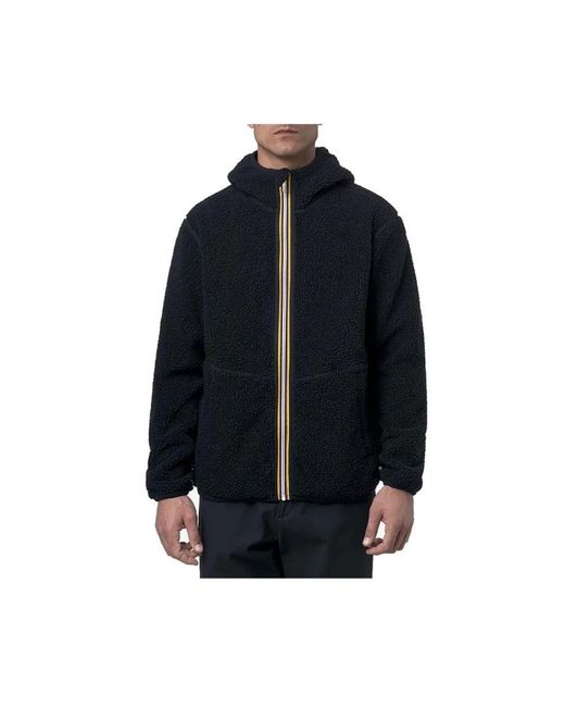K-Way Blue Faux Fur & Shearling Jackets for men