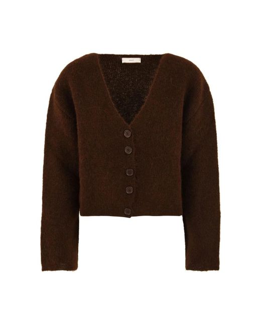 Akep Truien & Vesten ,Bruin ,Costa Inglese Short Cardigan in het Brown