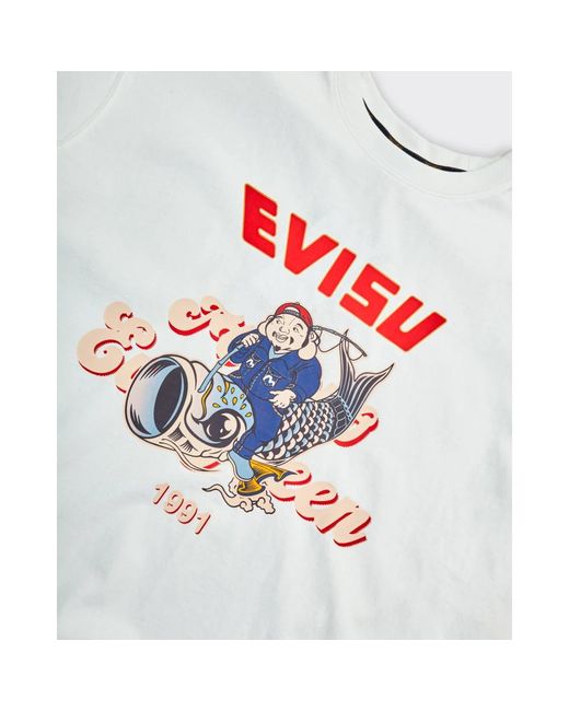 Evisu Koinobori print t-shirt in White für Herren