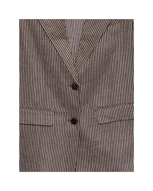 Alysi Jassen ,Bruin ,Striped Blazer in het Brown