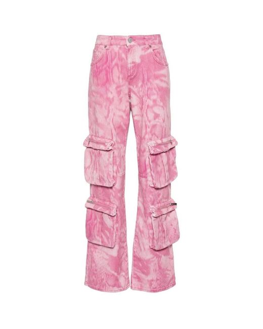 Blumarine Pink Camouflage Print Trousers