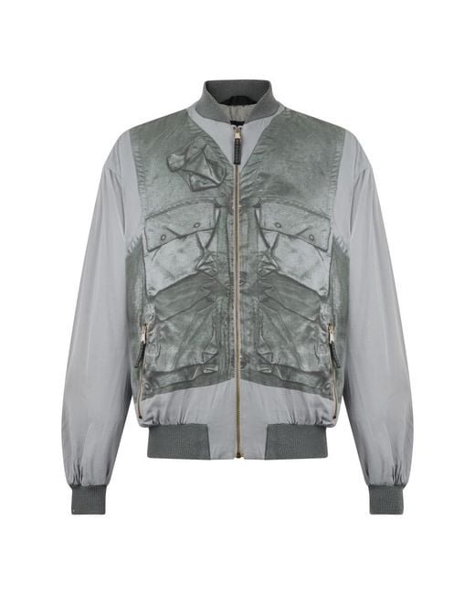 DIESEL Gray Bomber Jackets for men