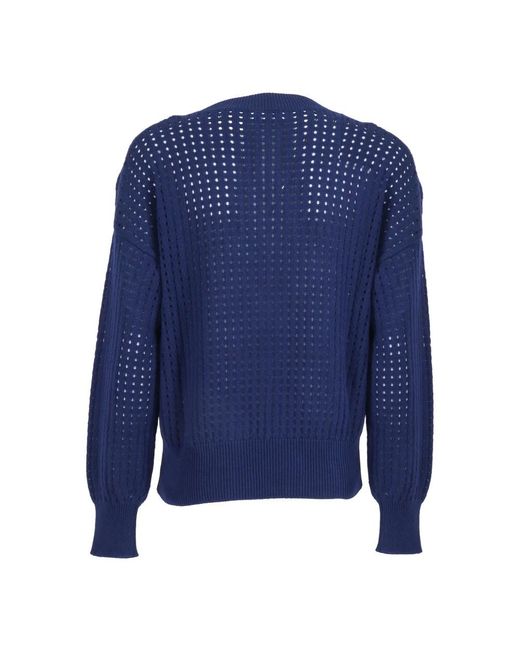 Kangra Pullover A Rete Manica Lunga in het Blue