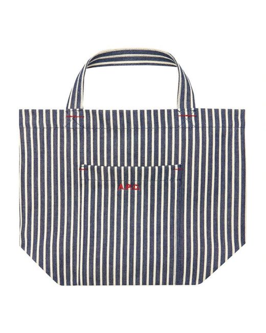 A.P.C. Blue Dunkelblau weiße handtasche thais modell
