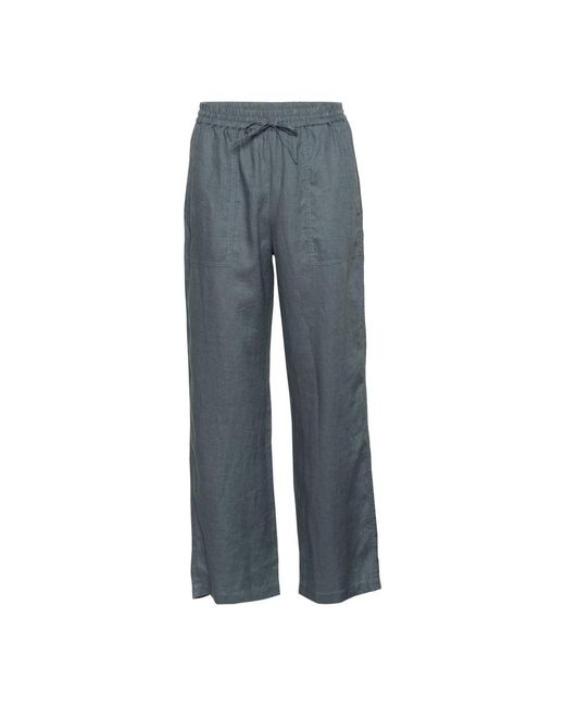 Pantaloni in lino turbulence con ampia fascia elastica di Part Two in Gray