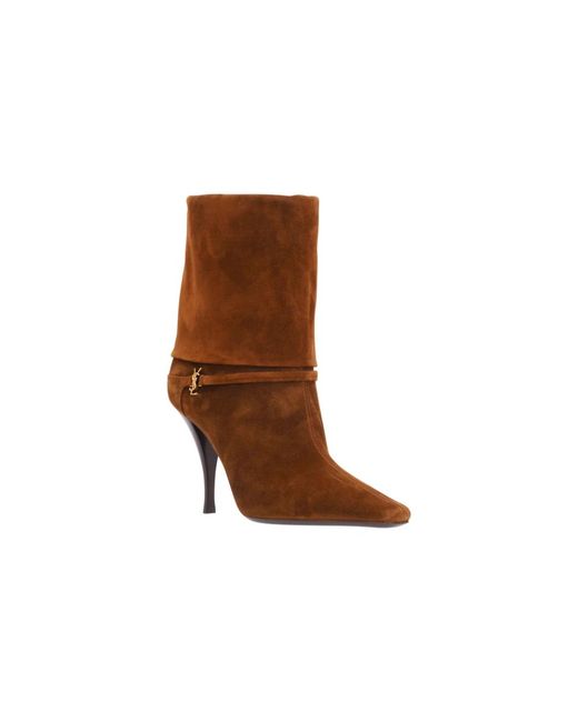 Saint Laurent Brown Heeled Boots
