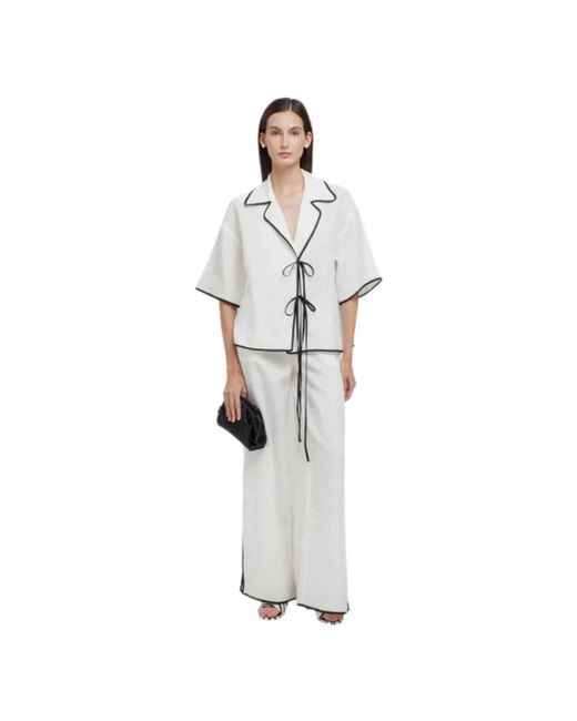 WEILI ZHENG White Wide Trousers