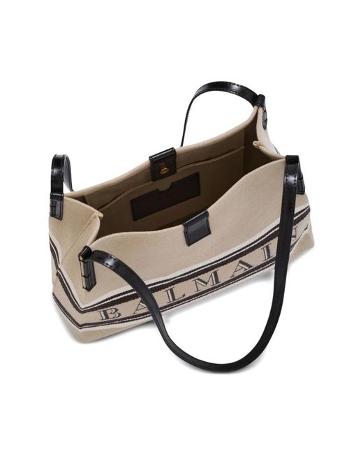 Balmain Metallic Release Small Shopper Bag