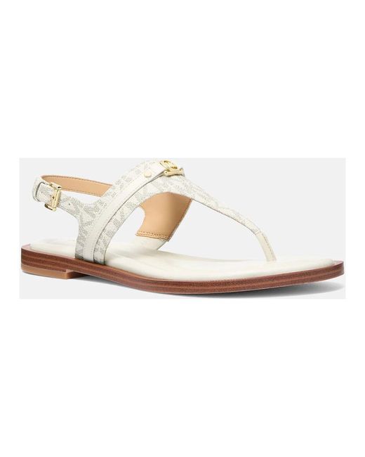 Michael Kors White Flat Sandals