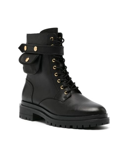 Ralph Lauren Black Lace-Up Boots