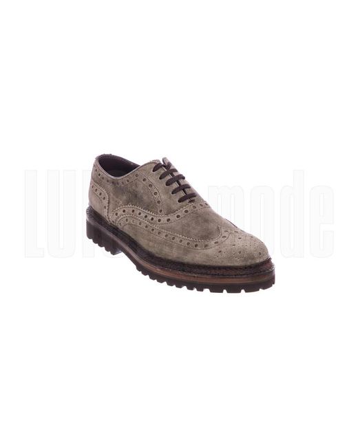 Lo.white Brown Laced Shoes for men